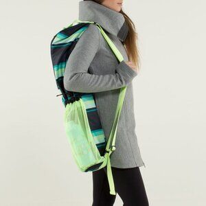 lululemon | Namaste Yoga Mat Tote Bag in Blue Navy Green stripe EUC